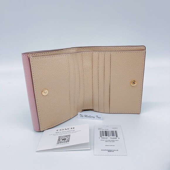 Coach CE671 Morgan Small Leather Wallet Dusty Rose NWT Org $228 - Picture 6 of 11